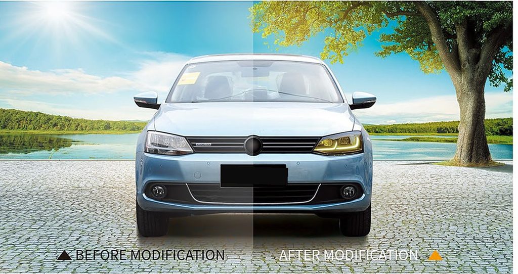 ไฟหน้า LED ทั้งดวง Volkswagen Sagitar ปี 12-18 ทรง SHIYU