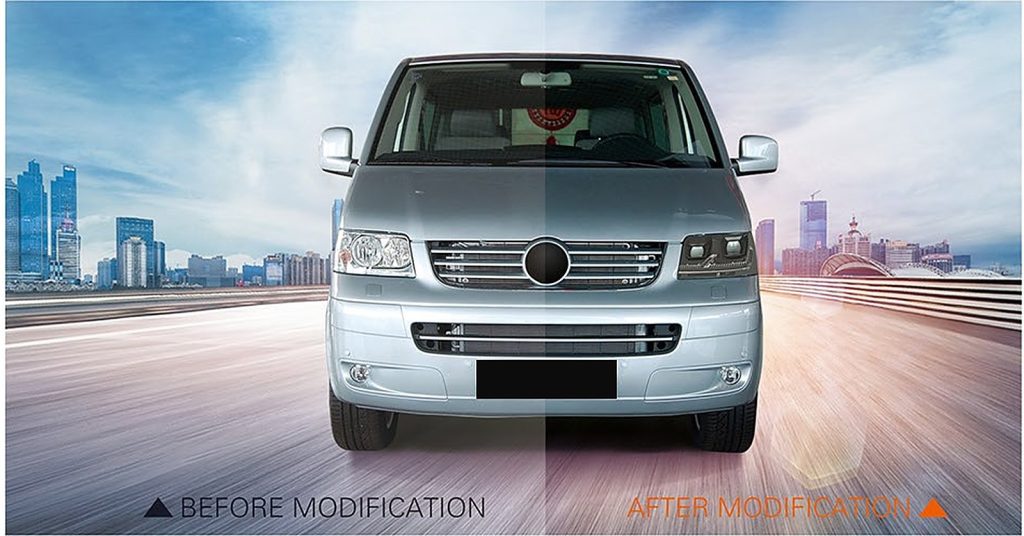ไฟหน้า LED Volkswagen Caravelle T5 ปี 08-13 ทรง SHIYU