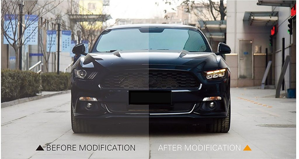 ไฟหน้า LED Ford MUSTANG ปี 15-17 ทรง SHIYU (ทรงปี 23)