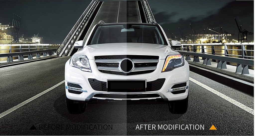 ไฟหน้า LED MERCEDES BENZ GLK-Class X204 ปี 13-15 ทรง SHIYU