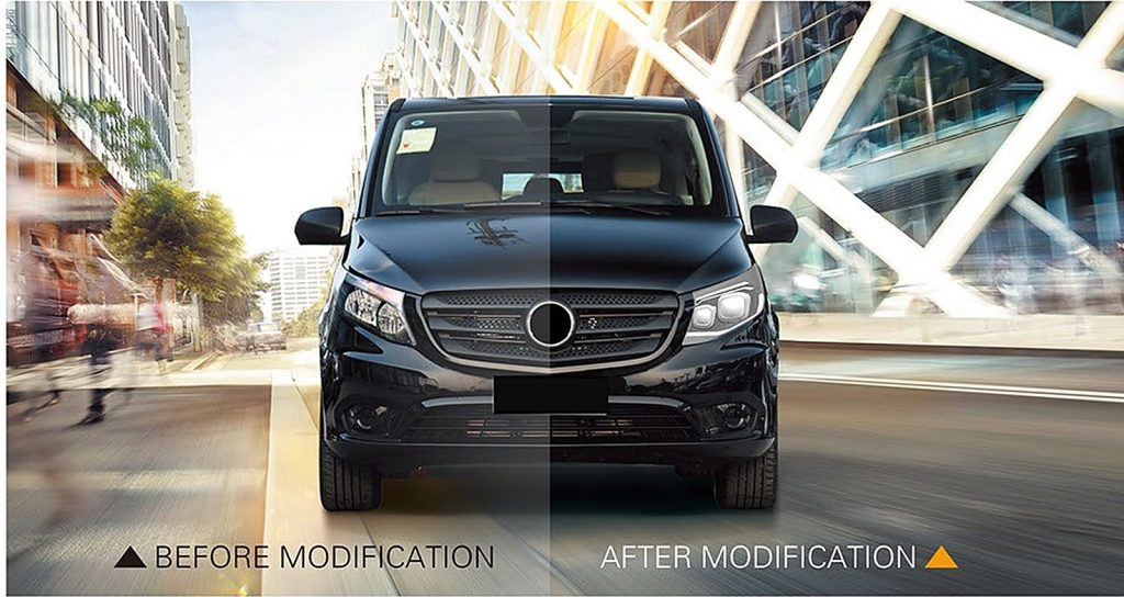 ไฟหน้า LED MERCEDES BENZ V-Class W447 ปี 16-24 ทรง SHIYU (ทรงปี 24)