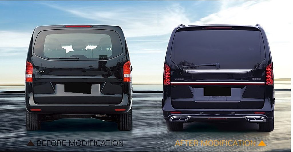 ไฟท้าย LED เส้นยาว MERCEDES BENZ V-Class W447 ปี 16-21 ทรง SHIYU