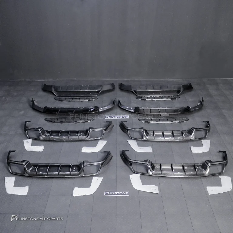 Front Lip Carbon Fiber Porsche Cayenne Turbo GT Per Facelift E3.2 9Y0.2 style USUS Autoclave V.1 + V.2 + Rear Diffuser Carbon Fiber Porsche Cayenne E3.2 9Y0.2 style USUS Autoclave V.1