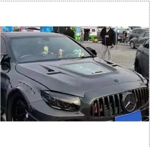 ฝากระโปรงหน้า Carbon Fiber Benz C Class W205 ฝาโชว์เครื่อง ช่องกระจกใส