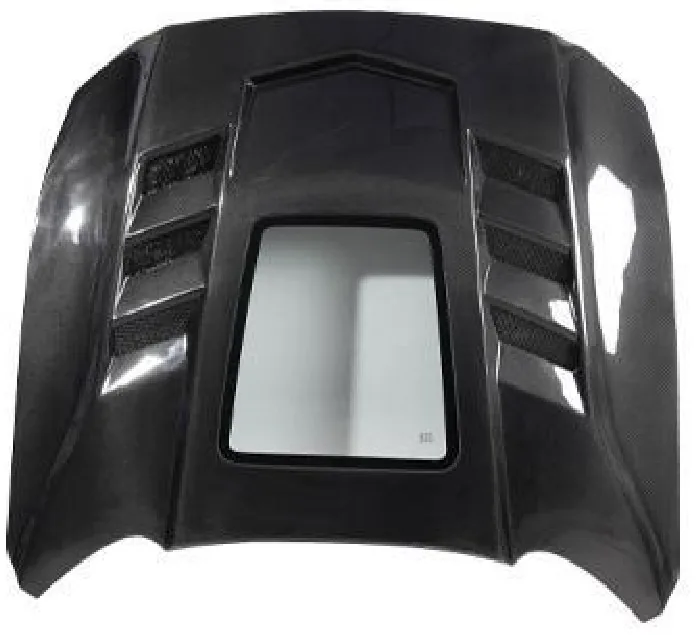 ฝากระโปรงหน้า Carbon Fiber Ford Mustang รุ่นแรก ฝาโชว์เครื่อง ช่องกระจกใส