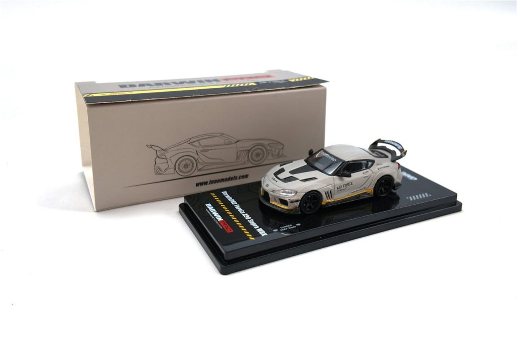 โมเดลรถ Diecast 1:64 Toyota GR Supra A90 A91 ชุด BKSSII สีเทาคอมแบต ลาย VALKYRIE