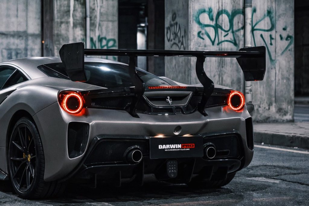 สปอยเลอร์ท้าย Carbon Fiber Ferrari 488 GTB ทรง DarwinPRO 2015-2020