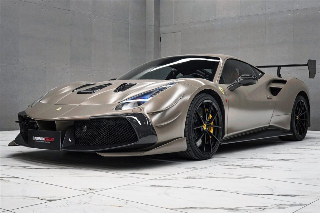 สเกิร์ตข้าง Carbon Fiber Ferrari 488 GTB ทรง DarwinPRO 2015-2020