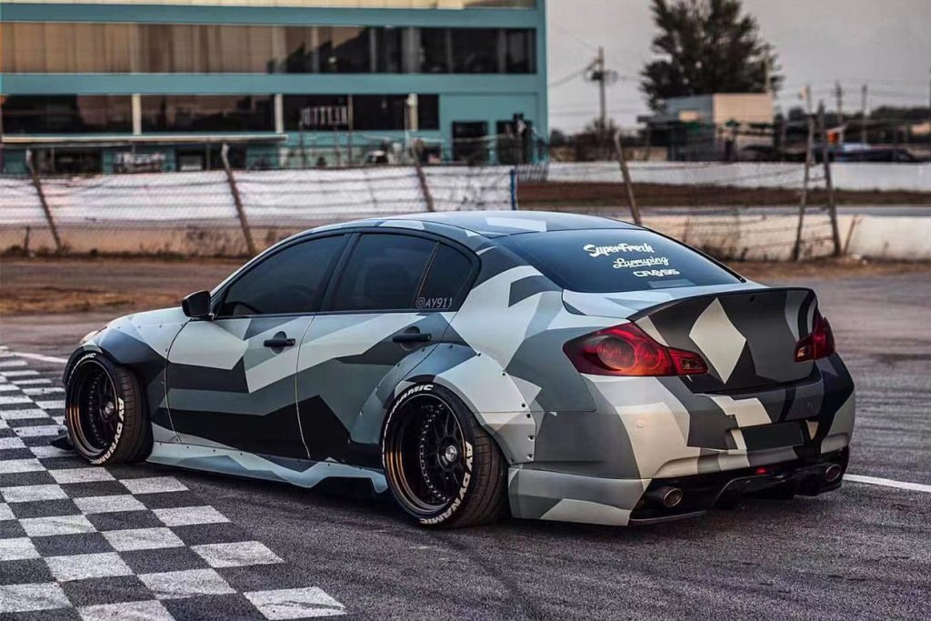 สเกิร์ตข้าง Carbon Fiber Infiniti Q50 G35-G37 ทรง DarwinPRO 2009-2015