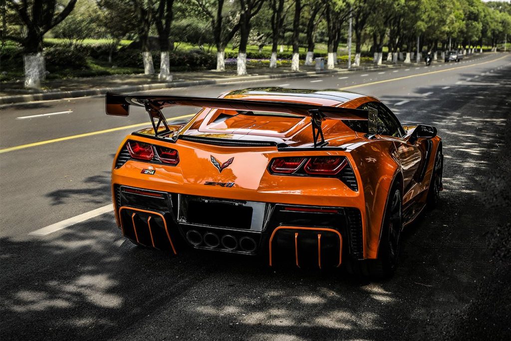 สปอยเลอร์ท้าย Carbon Fiber Chevrolet Corvette C7 Stingray (Grandsport AR) 2013-2019 #2