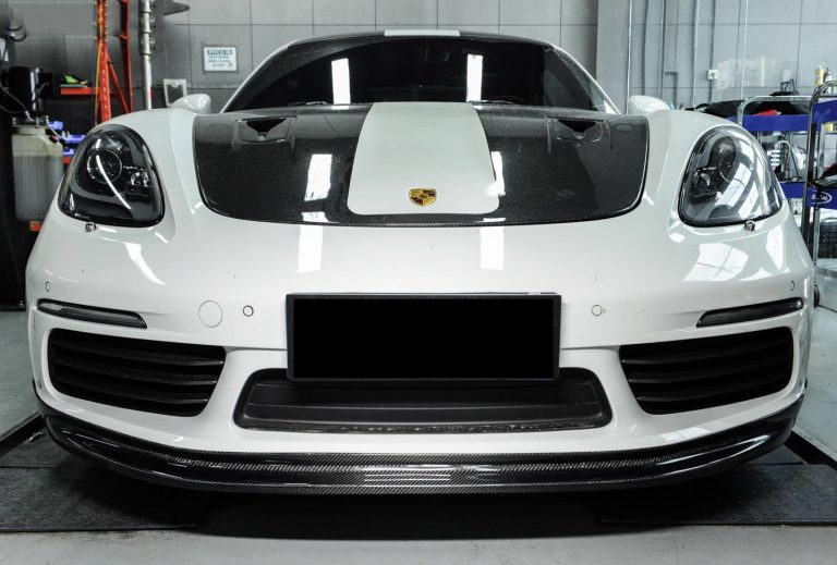 ลิ้นหน้า Carbon Fiber PORSCHE 718 ทรง DarwinPRO (Boxster BKSS)