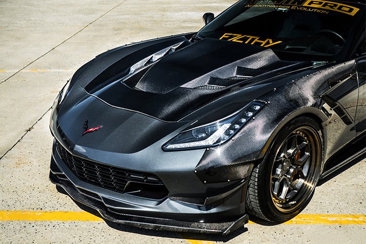 ฝากระโปรงหน้า Carbon Fiber Chevrolet Corvette C7 Stingray ทรง DarwinPRO