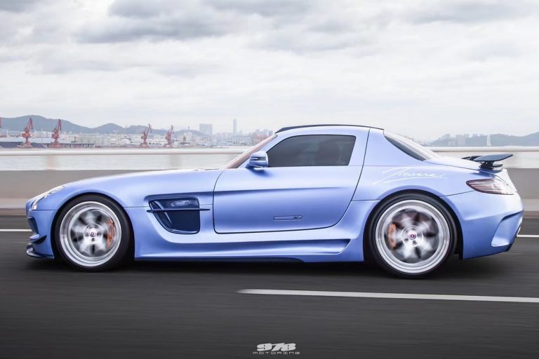 สเกิร์ตข้าง MERCEDES BENZ SLS-Class W197 ทรง DarwinPRO (AMG BKSS)