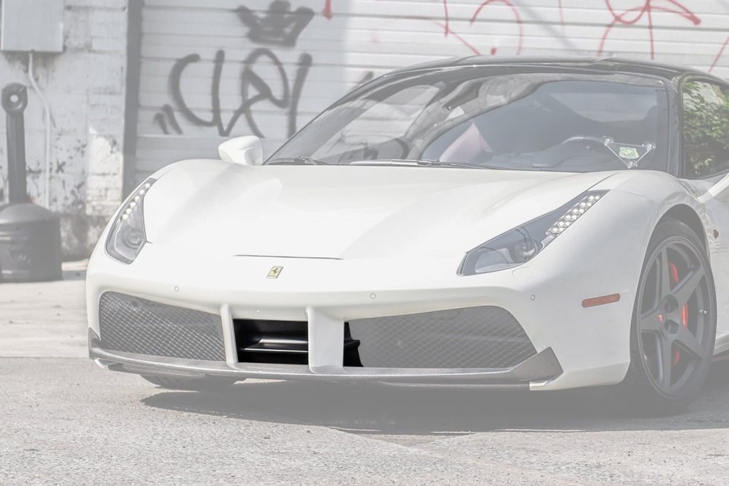 ลิ้นหน้า Dry Carbon Ferrari 488 GTB ทรง DarwinPRO