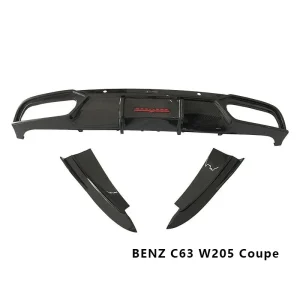 ดิฟฟิวเซอร์ท้าย Carbon Fiber Mercedes Benz C63 W205 Coupe ทรง TAKD V1 พร้อมมุมกันชน