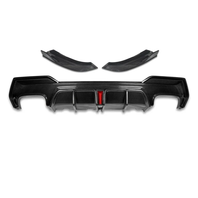 Rear Diffuser Carbon Fiber BMW 4 Series G22 style TAKD V3 with brake light