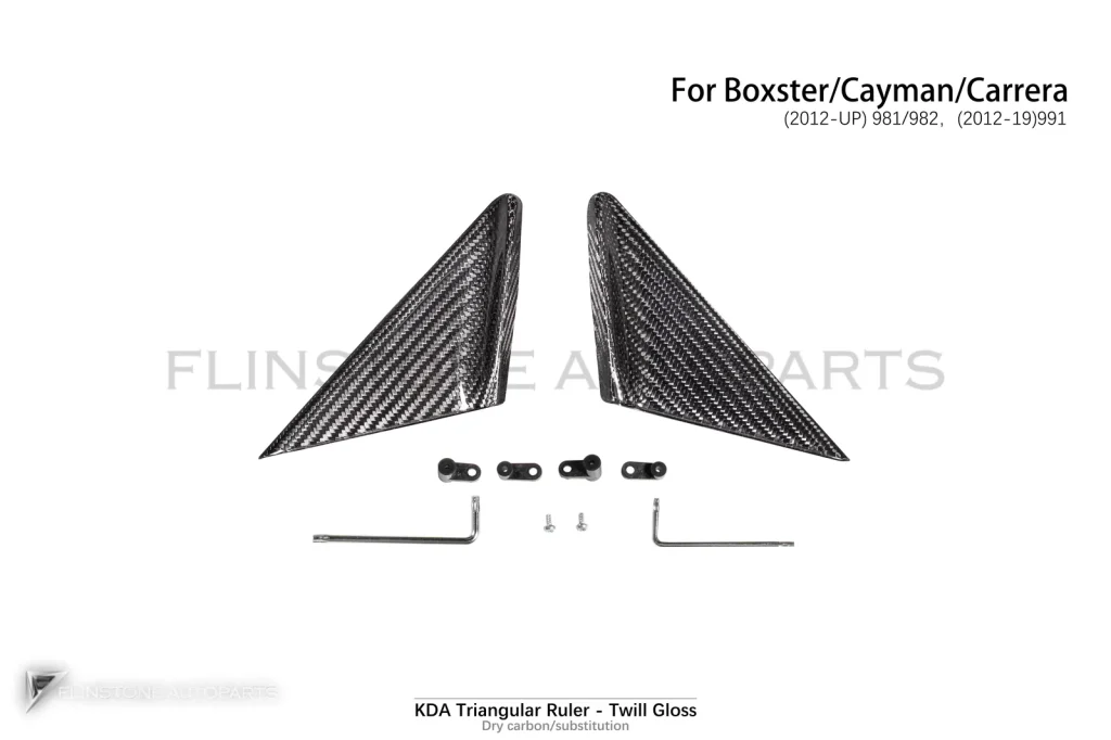 ครอบมุมสามเหลี่ยมหน้าต่าง คาร์บอน USUS AUTOCLAVE ทรง KDA PORSCHE Boxster/Cayman 981/982/718 และ 911 991 ปี 12-19 เปลี่ยนทั้งชิ้น