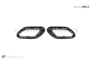 ครอบปลายท่อไอเสียทรงวงรี 2 ชิ้น คาร์บอน USUS AUTOCLAVE ทรง OE PORSCHE 911 991.2