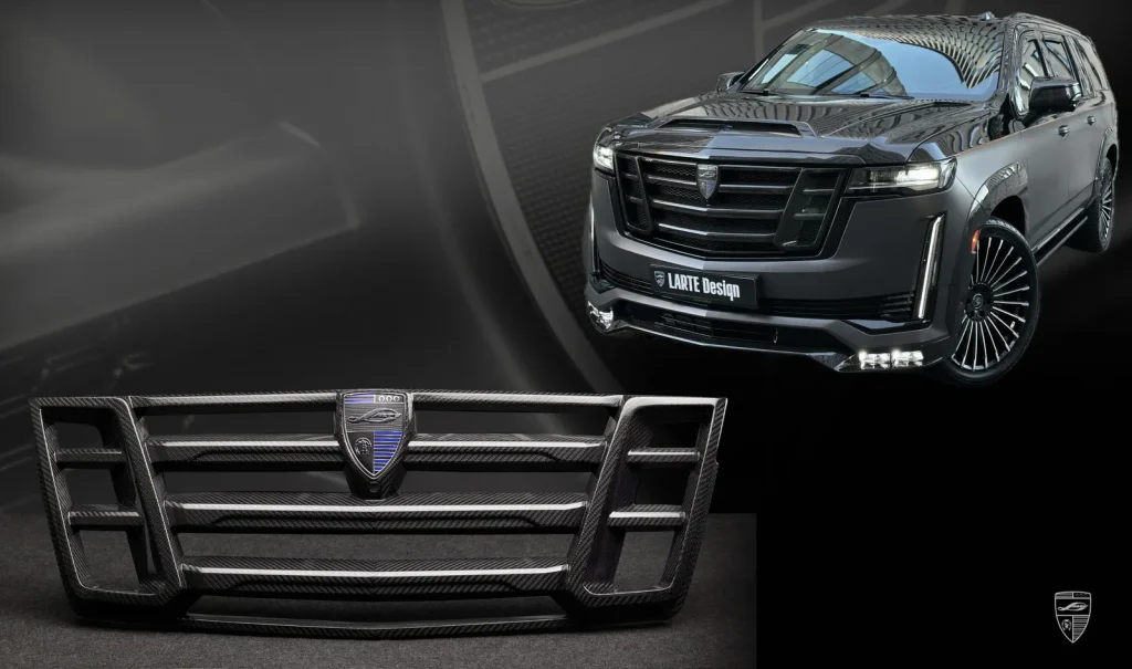 Front Grille Carbon Cadillac Escalade ESV GMT 1XX year 2020-2023 Larte Design Genuine