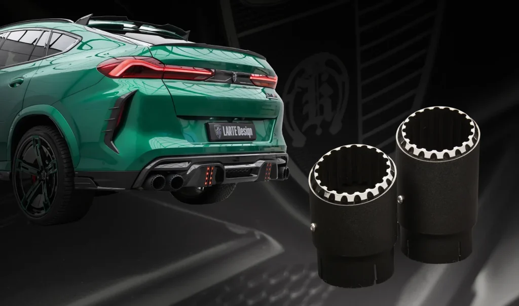ปลายท่อไอเสียคู่ คาร์บอน BMW X6M F96 LCI ปี 2023-2026 Larte Design แท้
