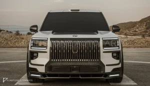 ลิ้นหน้าพร้อมไฟ DRL คาร์บอน Zeekr 9X ทรง Renegade Design