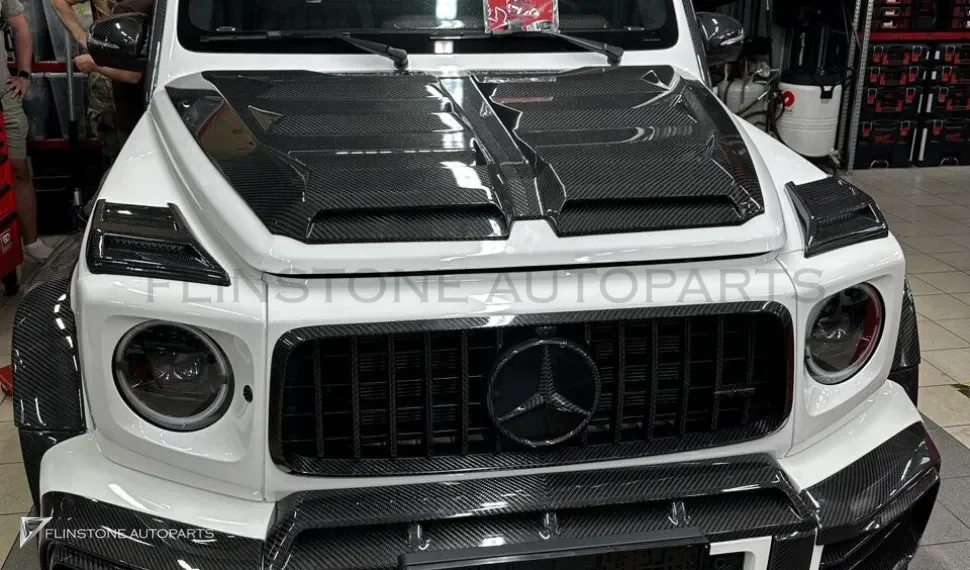 ครอบเขี้ยวกันชนหน้า คาร์บอน Mercedes-Benz G-Class W464 (W463A) ทรง Renegade Design