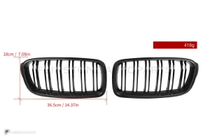 กระจังหน้าดรายคาร์บอน ทรง กระจังซี่คู่ BMW 3 Series F30 SOOQOO