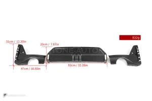 ดิฟฟิวเซอร์ท้ายดรายคาร์บอน ทรง MP BMW 3 Series G20 ไมเนอร์เชนจ์ SOOQOO (T-298)