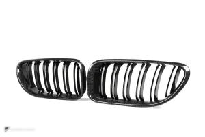 กระจังหน้าดรายคาร์บอน ทรง กระจังซี่คู่ BMW 6 Series F06 F12 F13 SOOQOO