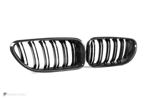 กระจังหน้าดรายคาร์บอน ทรง กระจังซี่คู่ BMW 6 Series F06 F12 F13 SOOQOO