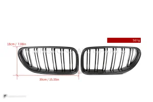 กระจังหน้าดรายคาร์บอน ทรง กระจังซี่คู่ BMW 6 Series F06 F12 F13 SOOQOO