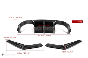 ดิฟฟิวเซอร์ท้ายดรายคาร์บอน ทรง V BMW M3 F80 F82 F83 F82 SOOQOO