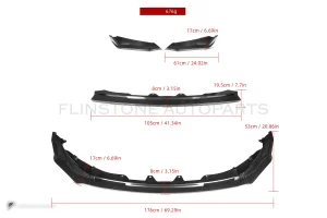 ลิ้นหน้าดรายคาร์บอน ทรง V BMW M3 G80 G82 SOOQOO