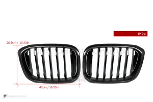กระจังหน้าดรายคาร์บอน ทรง กระจังซี่เดี่ยว BMW X3M F97 F98 ก่อนไมเนอร์เชนจ์ SOOQOO