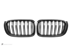 กระจังหน้าดรายคาร์บอน ทรง กระจังซี่คู่ BMW X3 F25 F26 ไมเนอร์เชนจ์ SOOQOO