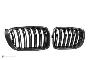 กระจังหน้าดรายคาร์บอน ทรง กระจังซี่คู่ BMW X3 F25 F26 ไมเนอร์เชนจ์ SOOQOO