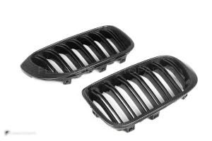 กระจังหน้าดรายคาร์บอน ทรง กระจังซี่คู่ BMW X3 F25 F26 ไมเนอร์เชนจ์ SOOQOO