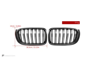 กระจังหน้าดรายคาร์บอน ทรง กระจังซี่คู่ BMW X3 F25 F26 ไมเนอร์เชนจ์ SOOQOO