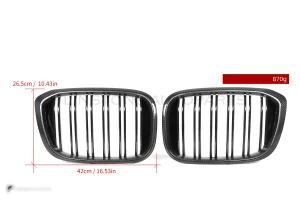 กระจังหน้าดรายคาร์บอน ทรง กระจังซี่คู่ BMW X3 G01 G02 ก่อนไมเนอร์เชนจ์ SOOQOO