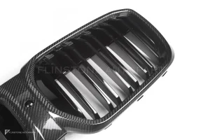 กระจังหน้าดรายคาร์บอน ทรง กระจังซี่คู่ BMW iX3 G08 BEV SOOQOO