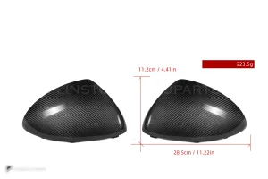 ครอบกระจกมองข้างดรายคาร์บอน ทรง OEM (พวงมาลัยซ้าย) Porsche Cayenne Caynne 958.1 SOOQOO