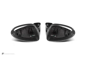 ครอบกระจกมองข้างดรายคาร์บอน ทรง OEM (พวงมาลัยซ้าย รองรับเซนเซอร์) Porsche Cayenne Caynne 958.2 SOOQOO (H-020)