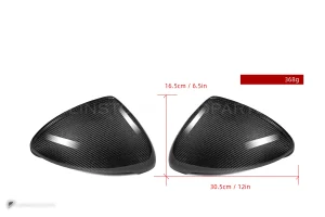 ครอบกระจกมองข้างดรายคาร์บอน ทรง OEM (พวงมาลัยซ้าย รองรับเซนเซอร์) Porsche Cayenne Caynne 958.2 SOOQOO (H-026)