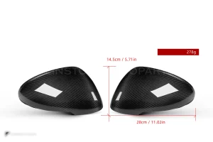 ครอบกระจกมองข้างดรายคาร์บอน ทรง OEM (รองรับเซนเซอร์) Porsche Macan 95B SOOQOO (H-018)