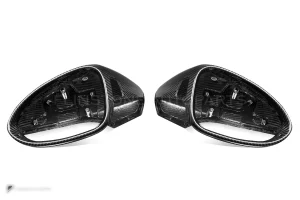 ครอบกระจกมองข้างคาร์บอนไฟเบอร์ Prepreg ทรง OEM (พวงมาลัยซ้าย รองรับเซนเซอร์) Porsche Panamera 971 SOOQOO