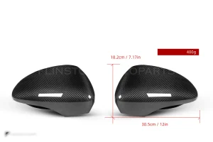 ครอบกระจกมองข้างคาร์บอนไฟเบอร์ Prepreg ทรง OEM (พวงมาลัยซ้าย) Porsche Panamera 971 SOOQOO
