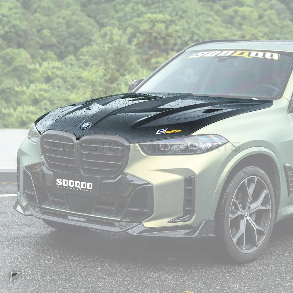ฝากระโปรงหน้าคาร์บอนไฟเบอร์ มีช่องระบาย BMW X5M F95 X6M F96 X5 G05 X6 G06 SOOQOO