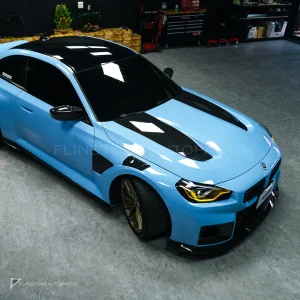 ฝากระโปรงหน้าผิวไพรเมอร์ขาว มีช่องระบาย ทรง V2 BMW M2 G87 2 Series G42 SOOQOO