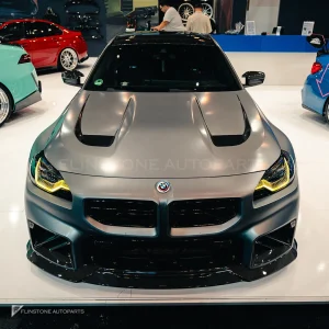 ฝากระโปรงหน้าผิวไพรเมอร์ขาว มีช่องระบาย ทรง V3 BMW M2 G87 2 Series G42 SOOQOO