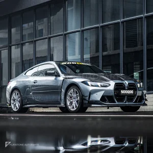 แก้มข้างผิวไพรเมอร์ขาว มีช่องระบาย BMW M4 G82 G83 SOOQOO